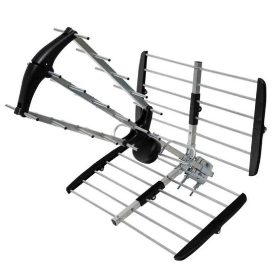 Antenne TV Yagi 5 éléments Extérieure - Longue Portée Pour TNT HD/4K - Câble Coaxial 8m Inclus