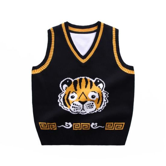 Pull Gilet En Tricot Bébé Fille INSFITY - Motif Fleurs - Sans Manches - Violet Violet - Prêt-à-Porter