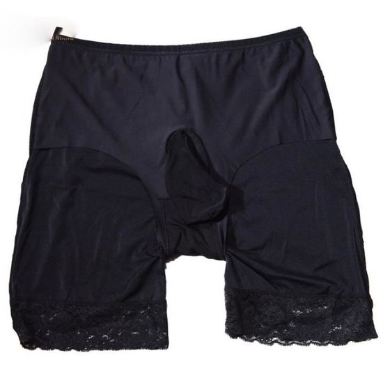 Sousvêtement,Boxer Sexy en dentelle pour hommes,sousvêtement transparent,grande taille 19