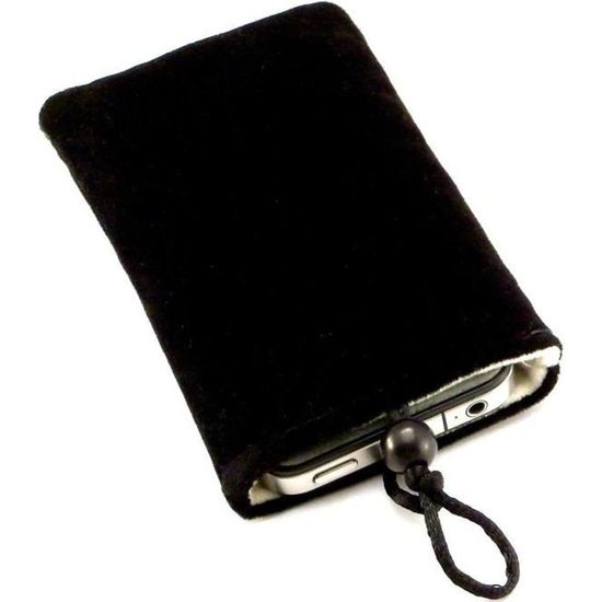 NOVAGO Pochette velours Kangourou pour GoPRo, numériques, smartphones ou bijoux - Taille XL (  Téléphone de 6" à 6.3") , Noir