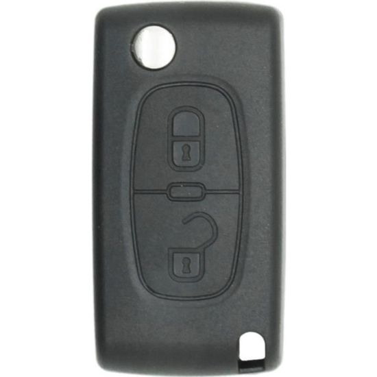 Coque Clé Voiture Compatible Peugeot Partner 2, Citroën Jumpy - Boîtier Télécommande 3 Boutons (Modèle CE0536)