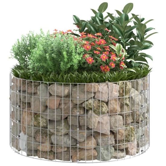 Panier Gabion Circulaire En Acier Galvanisé 100x50 Cm - Pour Lit Surélevé, Mur Décoratif Ou Soutènement - 5