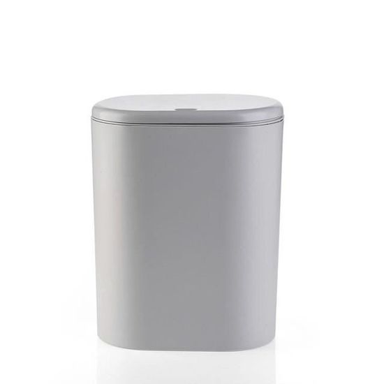 Poubelle à Pression 15L Avec Couvercle Étanchéité - Corbeille Cuisine, Salle De Bain, Toilettes En Plastique Robuste (Blanc)