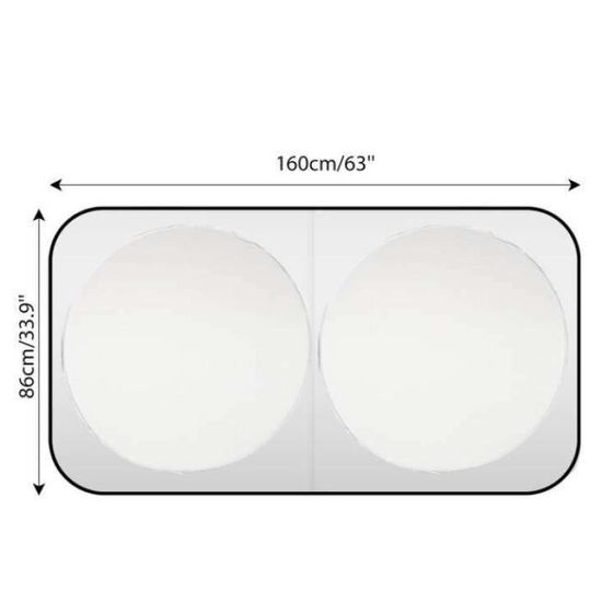 Pare-soleil Bulles Pour Camion 220x80 Cm - Protection Thermique Et Anti-UV - Ventouses, Pliable - Pour Pare-brise Et Fenêtres - 10