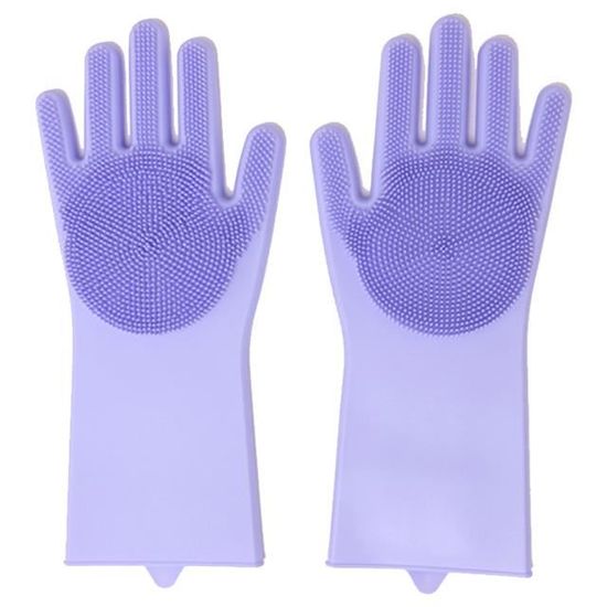 Gants De Nettoyage En Silicone Avec Brosse - Réutilisables, Résistants à La Chaleur (-60°C à +230°C) - Pour Cuisine, Salle De Bain, Voiture - 10