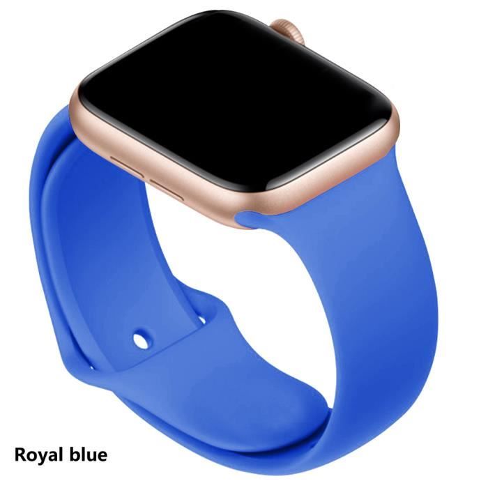 42 44 45mm SM - bleu royal - Bracelet En Silicone Pour Apple Watch,Pour Apple Watch Iwatch Série 6 Se 5 4 3 7