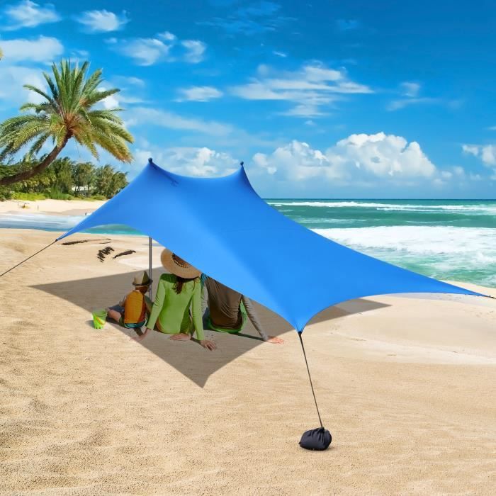 AKASO Tente de camping/plage BT14 Abri solaire portatif auvent de plage UPF50+ pour 6-8 personnes pour Camping et randonnée Violet