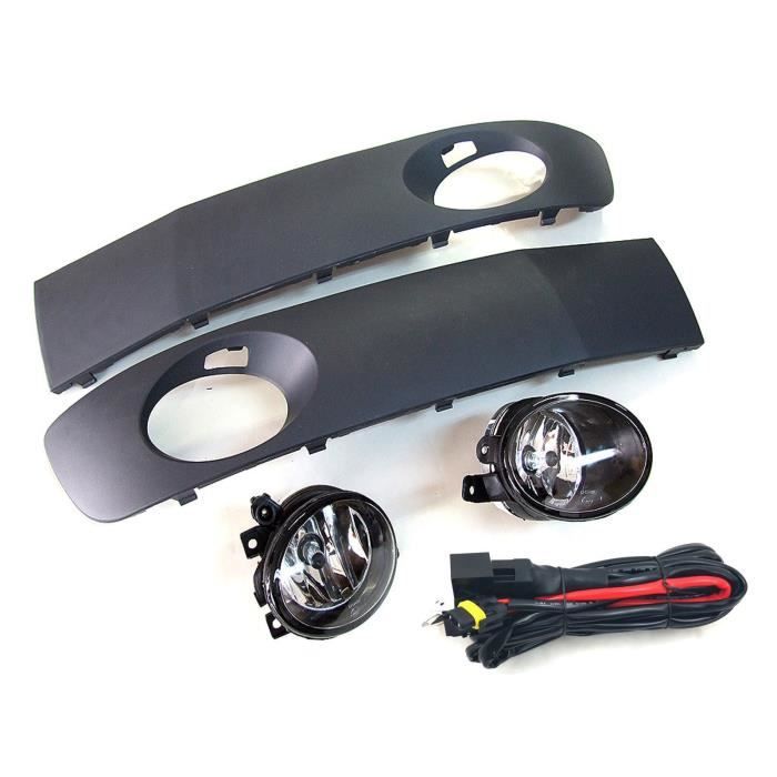 POUR VW T5 TRANSPORTER 2009+ FEUX ANTIBROUILLARD + GRILLES & KIT DE CÂBLAGE AMPOULES