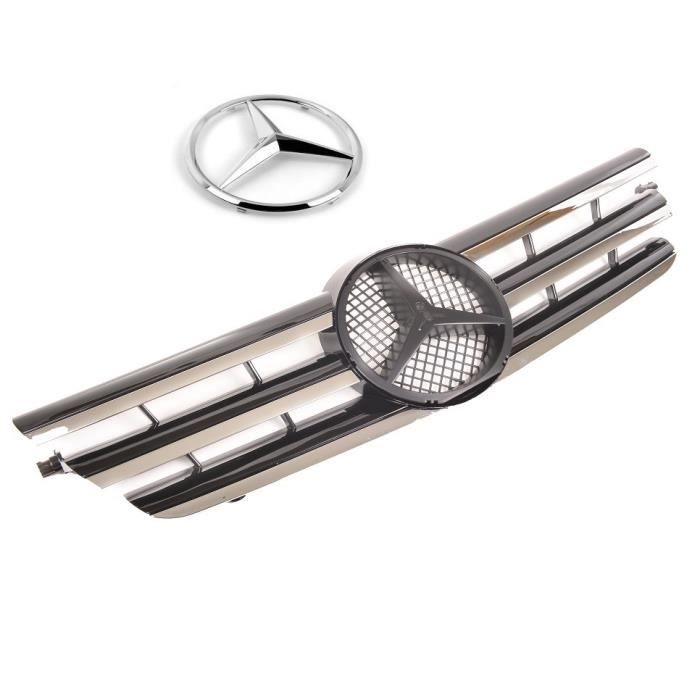 CALANDRE MERCEDES CLASSE C W203 SPORTCOUPE CHROME ET NOIR + LOGO DE 09/2000 A 12/2003