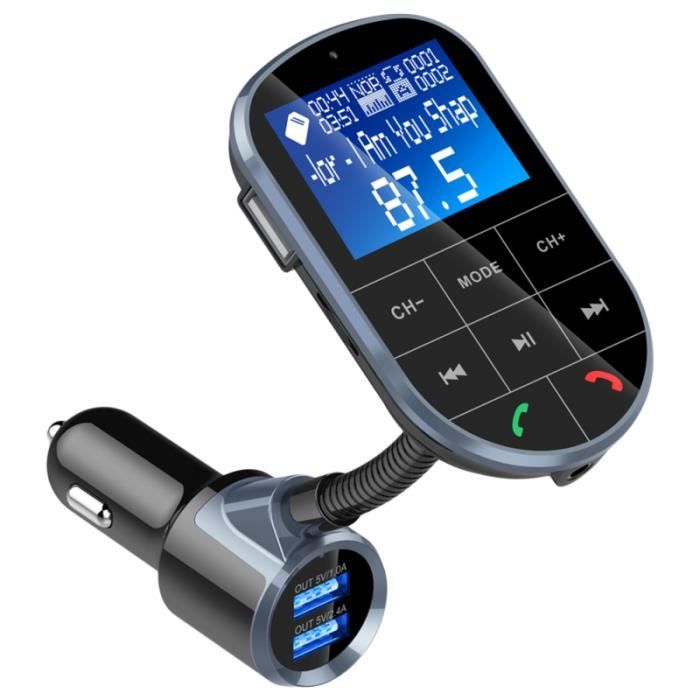 1 PC BC37 mains libres double USB chargeur de voiture écran LCD transmetteur FM modulateur lecteur audio MP3 CAR FM TRANSMITTER