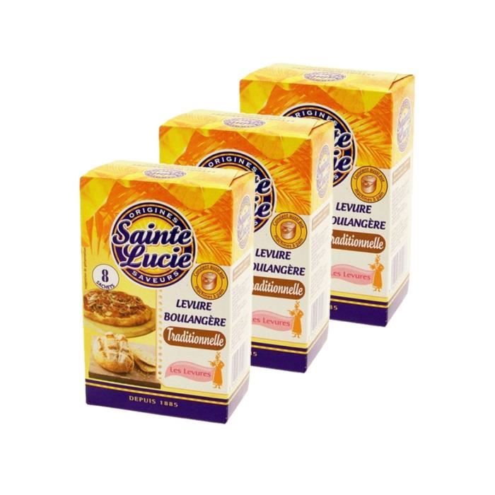 Lot 3x Levure boulangère - Sainte Lucie - 8 sachets de 8g
