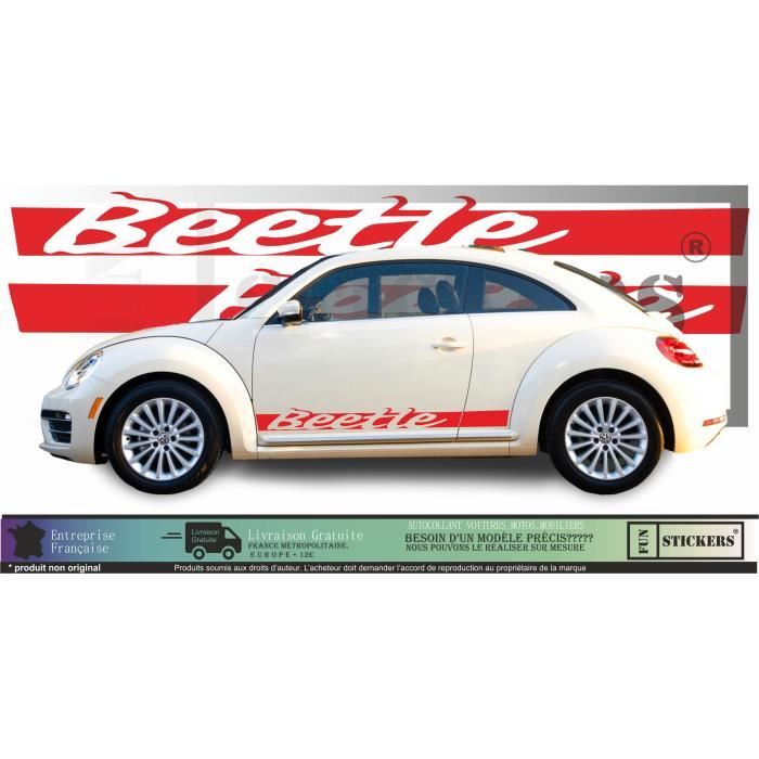 Volkswagen New Beetle Bandes latérales - ROUGE - Kit Complet - Tuning Sticker Autocollant Graphic Decals