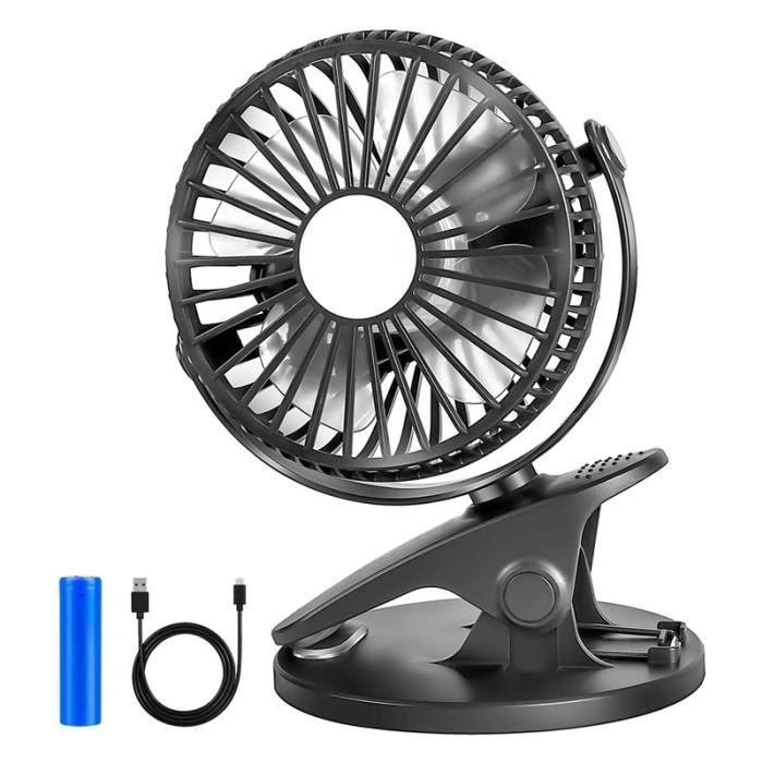 Nouveau Portable poche petit ventilateur pince USB ventilateur charge bureau Mini Portable ventilateu - Modèle: Black - HJXFSB02555