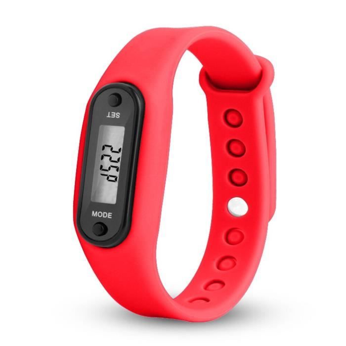 Montre numérique blanche LCD course marche Distance podomètre calories Silicone calories Sport Bracelet m - Modèle: I - HSJBQA09061