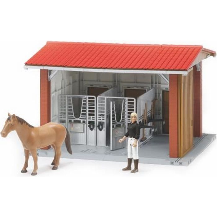 BRUDER - Ecurie Bworld avec figurine, cheval et accessoires - 48 cm