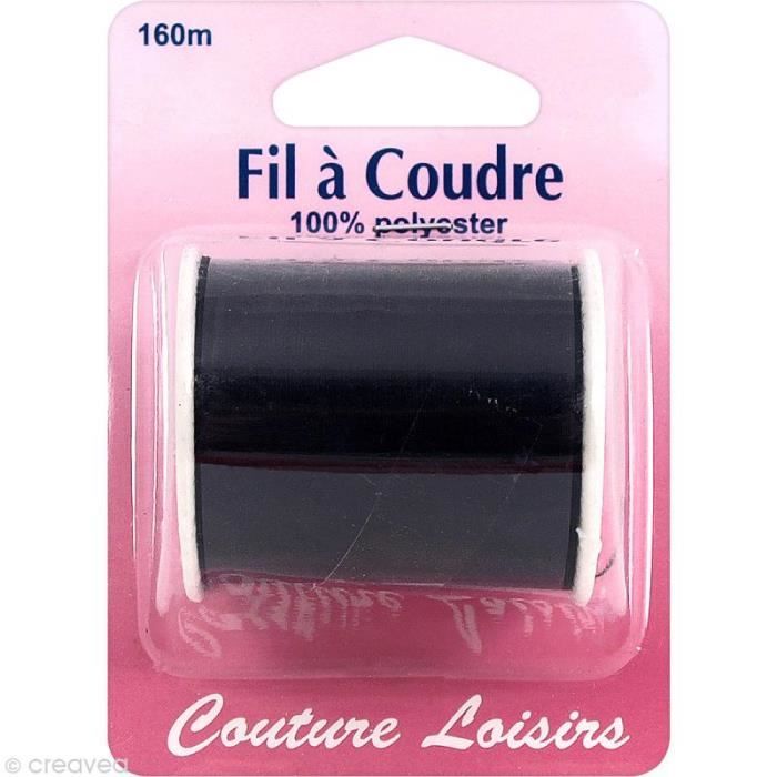 Fil à coudre Noir - 160 m Fil à coudre Couture Loisirs : - Couleur : Noir - Matière : 100% polyester - Longueur : 160 mètres -