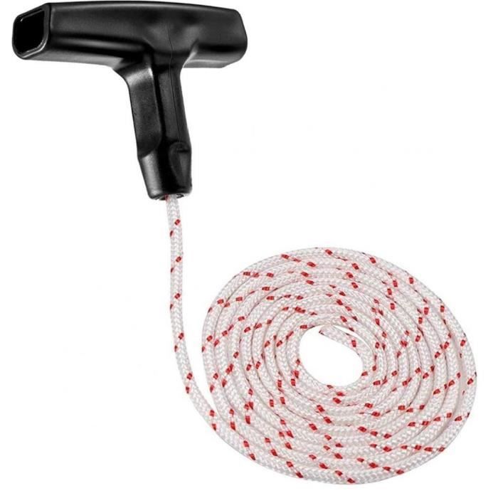 Corde de démarrage de recul, tondeuse à gazon de 3 mm de 3 mm, cordons de traction de démarreur de moteur avec poignée de démarrage