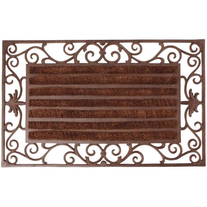 Paillasson style fonte Rouleau Coco 74 x 46 cm