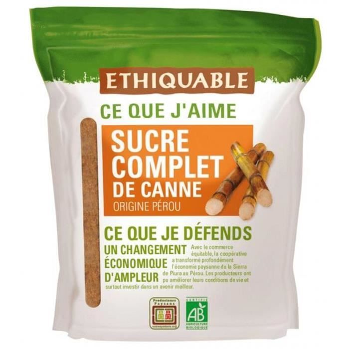 ETHIQUABLE Sucre complet de canne - 500 g