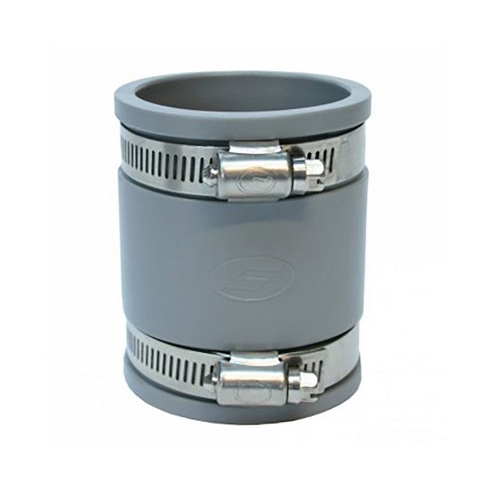 Raccord PVC gris droit - Ø 38 à 45 mm - Multi-matériaux - Girpi