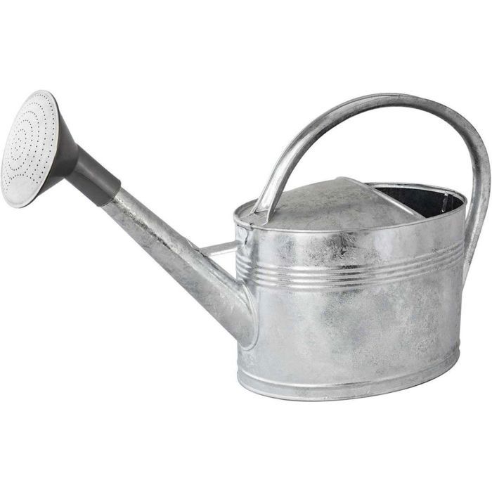 Arrosoir en acier galvanisé à chaud avec pomme 10 litres Gris