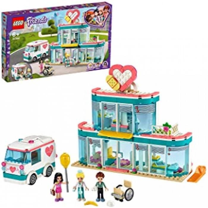 friends 41394 l’hôpital de heartlake city avec mini poupées et jouet ambulance, pour filles et garçons de 6 ans et