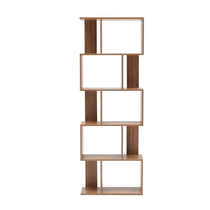 Mobili Rebecca Bibliothèque Etagère 5 Etagères Marron Moderne Bois 172,5x60x24,5