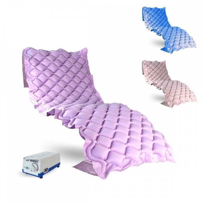 Matelas anti escarres | À air | Avec compresseur | PVC médical ignifuge | 200x90x7 cm | 130 cellules | Lilas | Mobi 1 | Mobiclinic