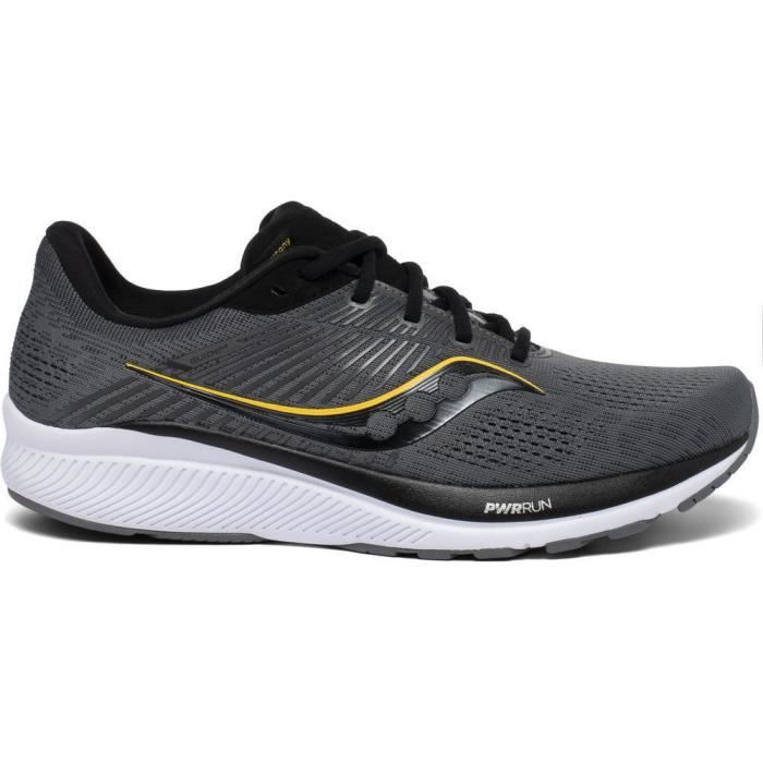 Chaussures de running Saucony guide 14 - gris foncé/noir/jaune - 50