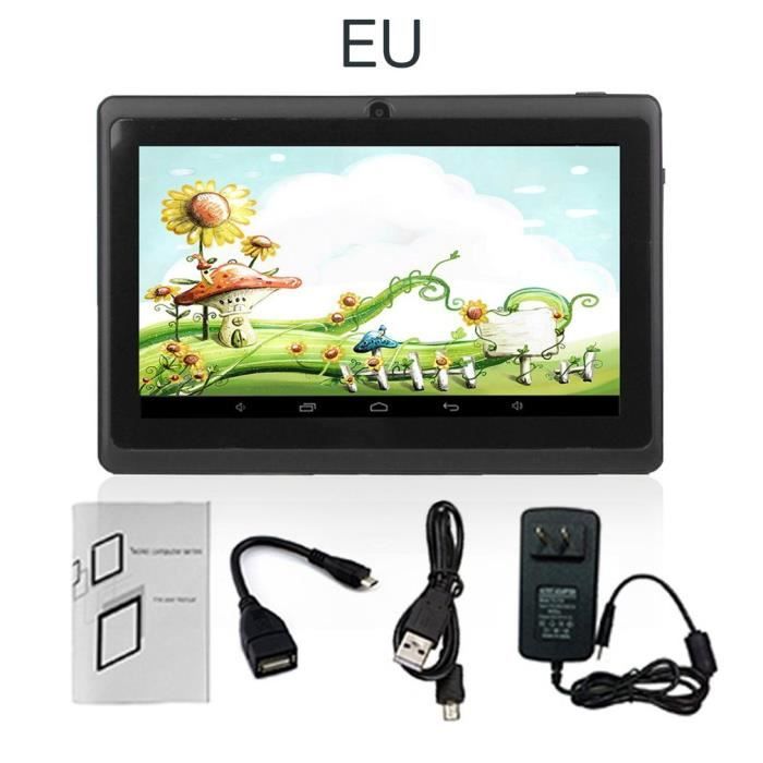 Tablette PC Quad-core 7 pouces 1 Go + 8 Go Android Support TF Card Noir