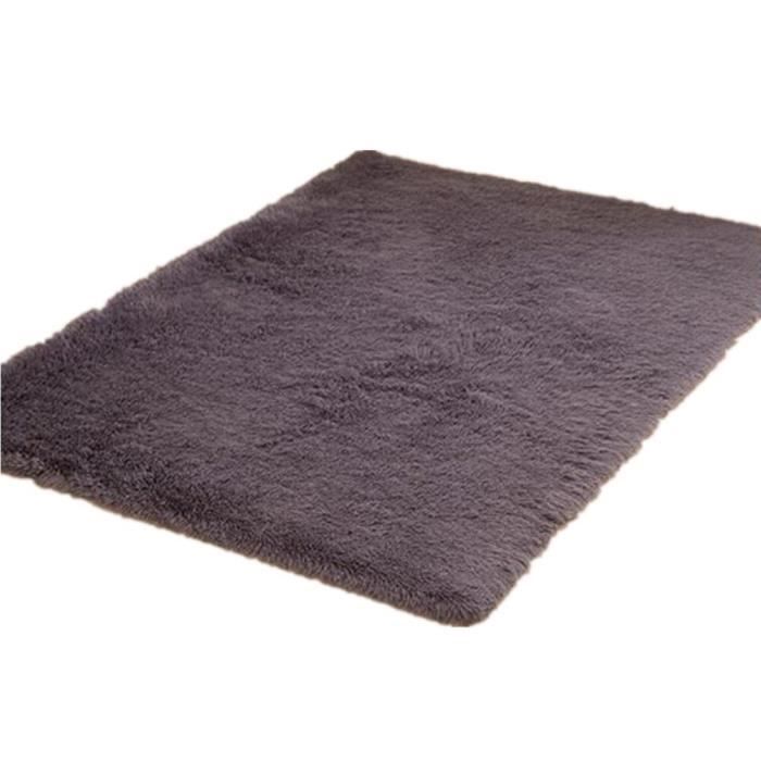 Tapis moelleux doux anti-dérapant Shaggy tapis de sol tapis de sol fournitures de salon gris 60 * 120 CM