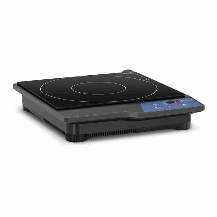 Plaque de Cuisson Posable À Induction Vitrocéramique Minuterie LED ø20cm 1800w