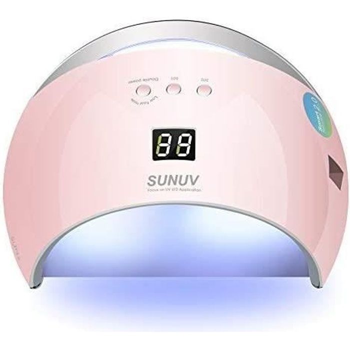 SUNUV SUN6 48W UV LED Sèche Ongles Lampe pour Gel, avec minuterie (30s, 60s, 99s), écran LCD, avec capteur et temps de durcissement