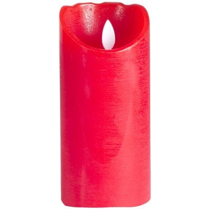TABLE PASSION -BOUGIE LED FLAMME VACILLANTE CIRE ROUGE H15CM NEURE NEUTRE