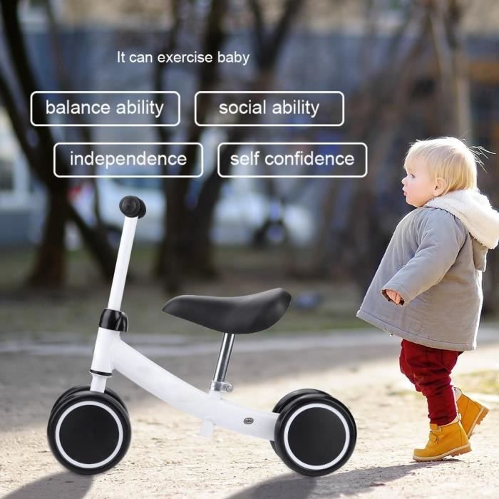 Tbest Trottinette D'équilibre Pour Bébé Balance Training Mini Bike Scooter Walker Trottinettes pour bébé de 1 à 2 ans (Blanc)