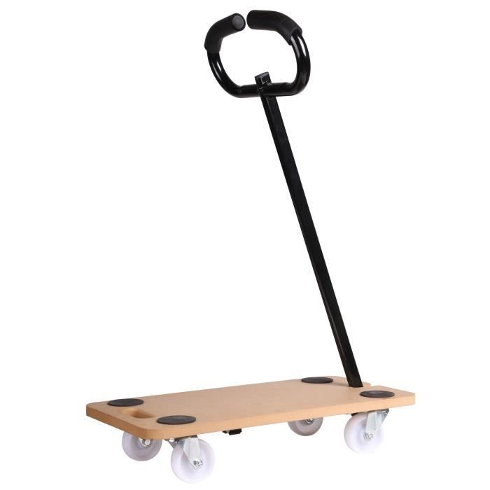 TECH-IT Plateau bois roulant - 250 kg - Avec poignée