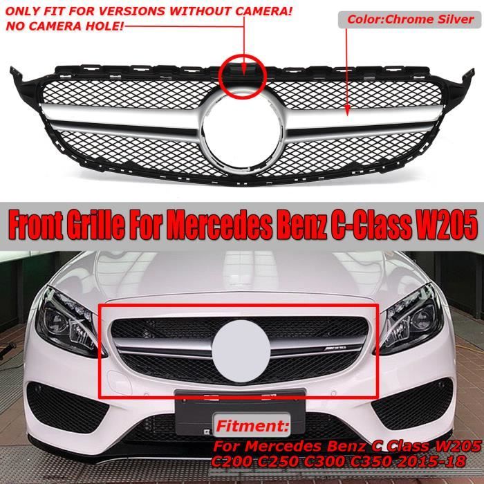 Grille de Calandre Avant AMG Pour Mercedes Benz Classe C W205 C200 C250 C300 C350 2015-18 Argent