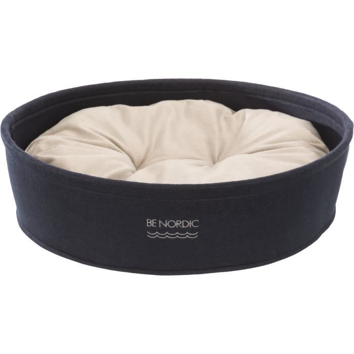 TRIXIE Lit rond en feutre Be Nordic - Ø 45 cm - Bleu - Pour chien