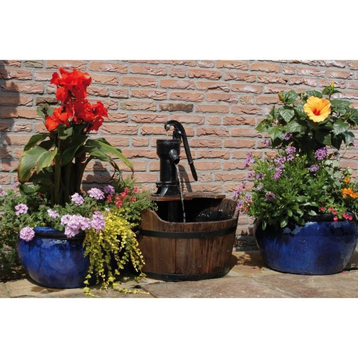 Ubbink fontaine de jardin Forme de tonneau bois