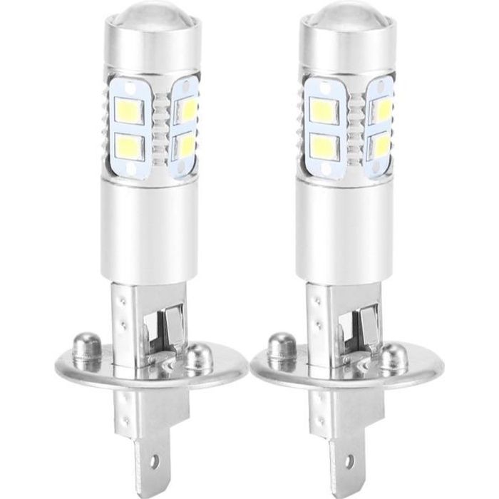 Phare à LED 2x H1 6000K Super White 100W LED Kit d'ampoules de phare HAN