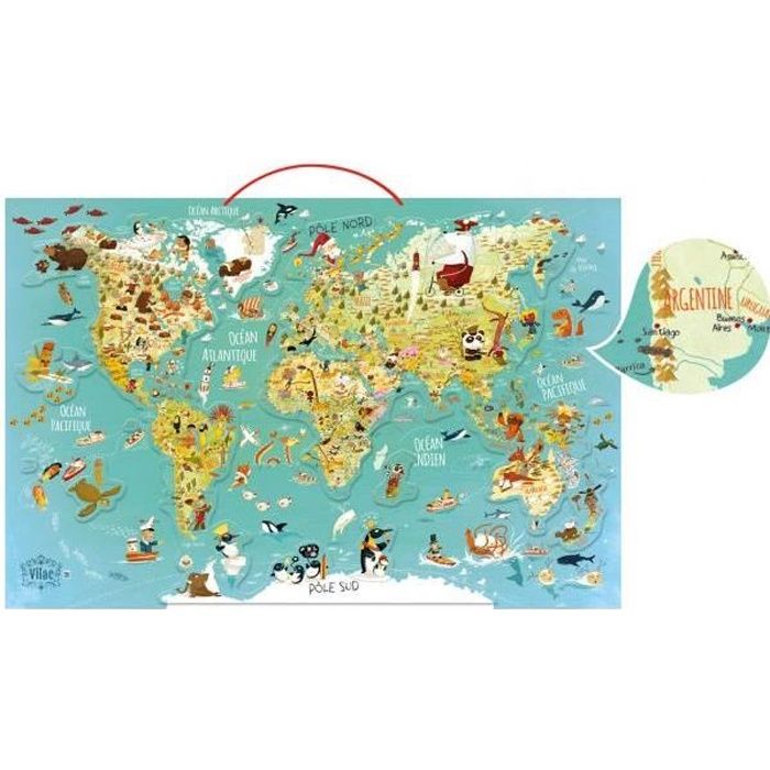 VILAC Carte du monde fantastique magnétique