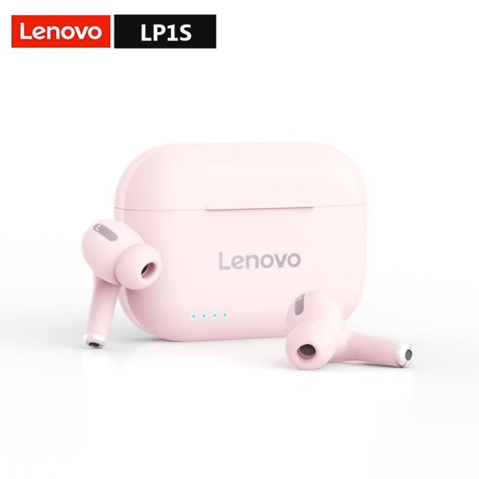 LP1S Pink -écouteurs sans fil Bluetooth TWS,casque d'écoute stéréo,musique HiFi,avec Microphone,pour Smartphone Android et IOS,
