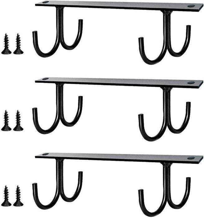 ZOFUN Lot De 3 Porte-Gobelets Muraux Sans Perçage - Support Pour 4 Tasses, Idéal Cuisine, Salon, Bureau - Noir Mat Élégant