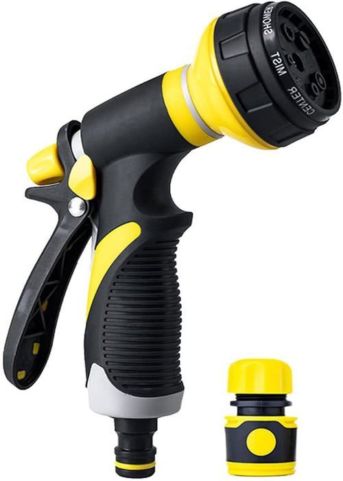 Pistolet D'Arrosage à Main 8 Fonctions - Réglable, Avec Connecteurs, Pour Jardin Et Lavage Voiture (Vert)