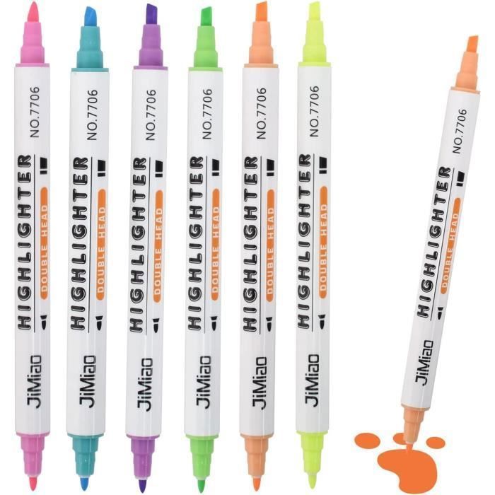Stylos Surligneurs à Double Pointe, Kawaii, Manga, Midliner, Pastel, Gel, Journal, Papeterie, Bureau, Fournitures Scolaires, Marqueurs, Ensemble De 6 Pièces