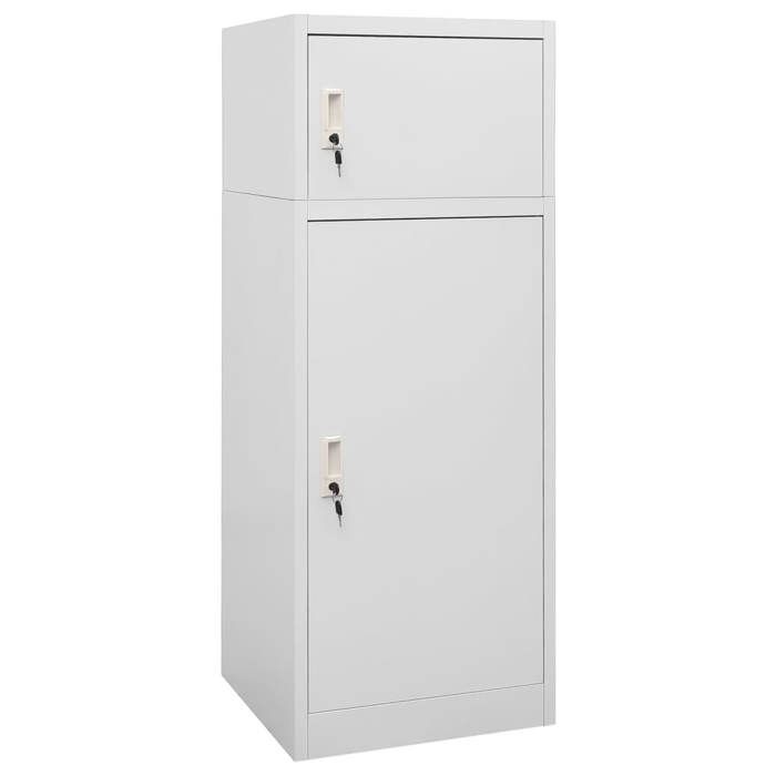 Armoire à selles-Selle Armoire Gris clair 53x53x140 cm Acier SHL482767