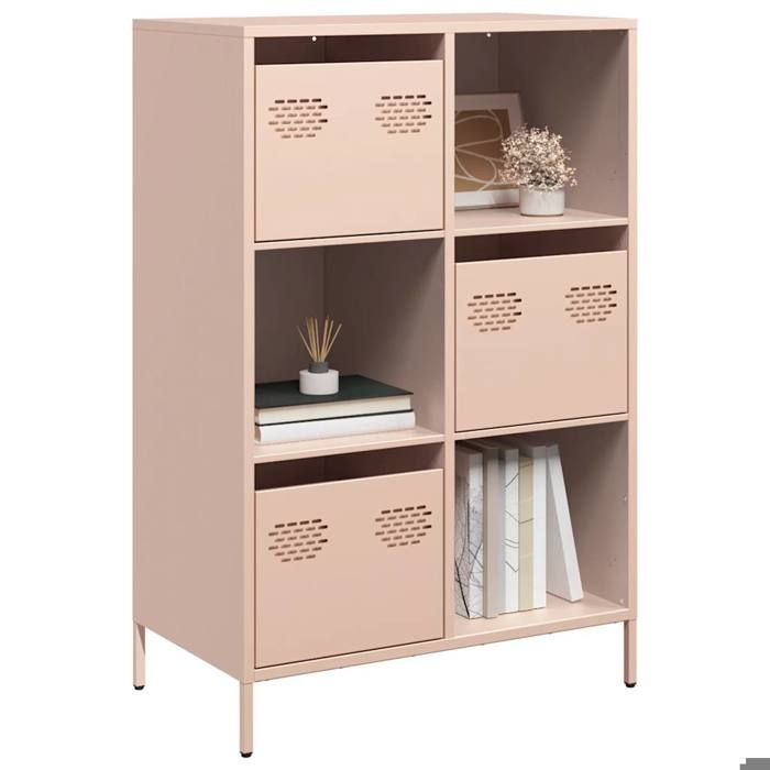 SALE 2025Armoire haute vitrine - Bibliothèque Buffet haut - rose 68x39x1035 cm acier2939 Kg 9148