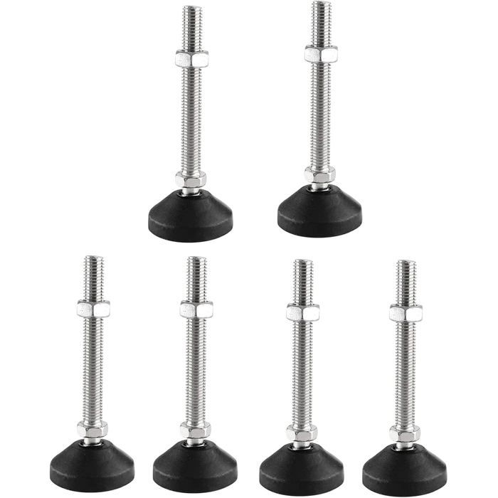 Lot de 6 pieds réglable M10 x 80 mm - Vis de réglage - Pied de meuble - Peut porter - Pieds réglables - Vis réglables Pied