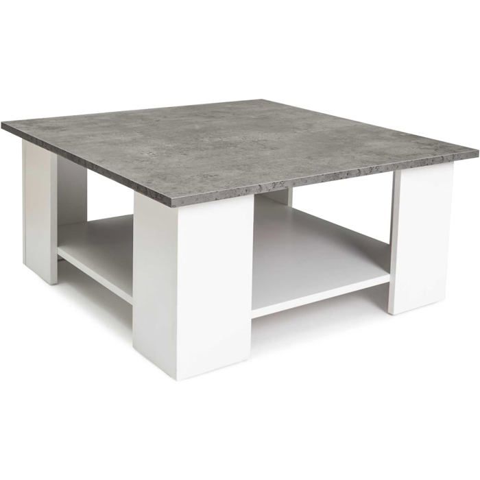 Table Basse Carrée ELI Noire Plateau Façon Hêtre