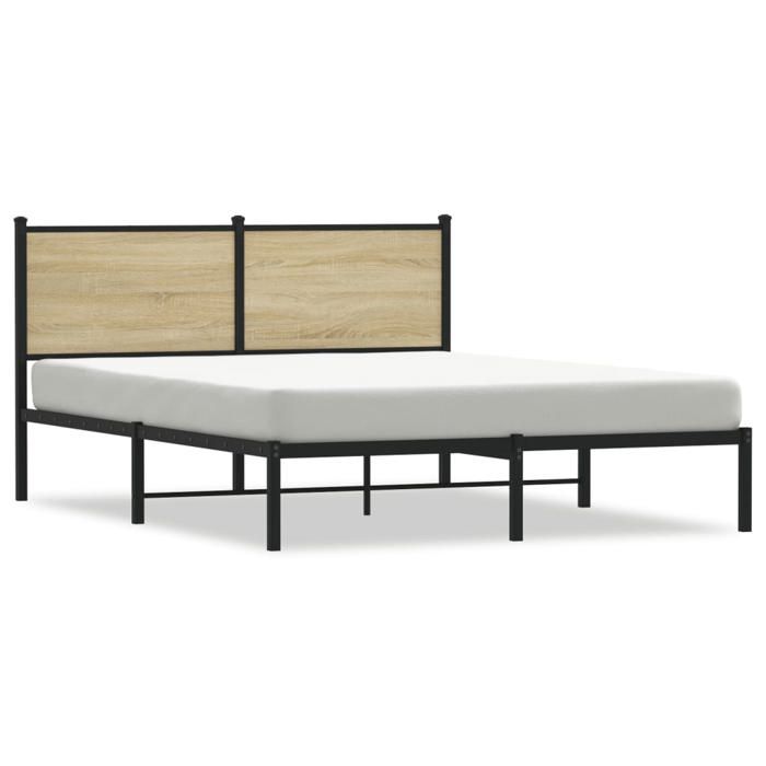 Lit Double Contemporain Cadre de lit en métal sans matelas chêne sonoma 140x190 cm - 2 places SP19178BED76080117